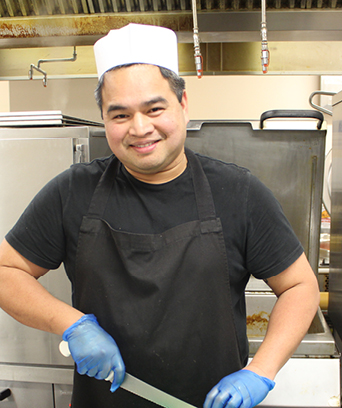 Male chef preparing food