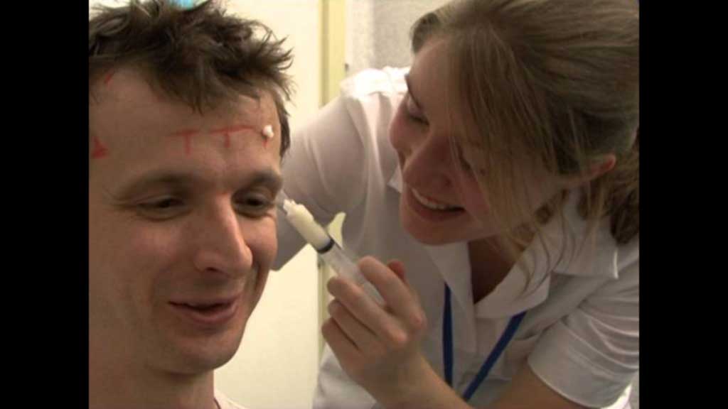 Female treating a male patient